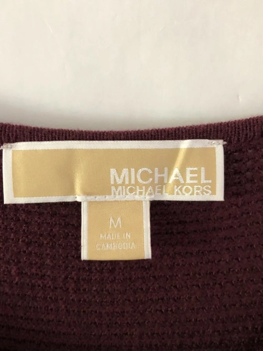Michael Kors MK Women Burgundy Sweater Dress Size M Knit Tunic Casual Office